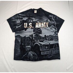 US Army Front All Over Print Mens Black XL AOP T Shirt